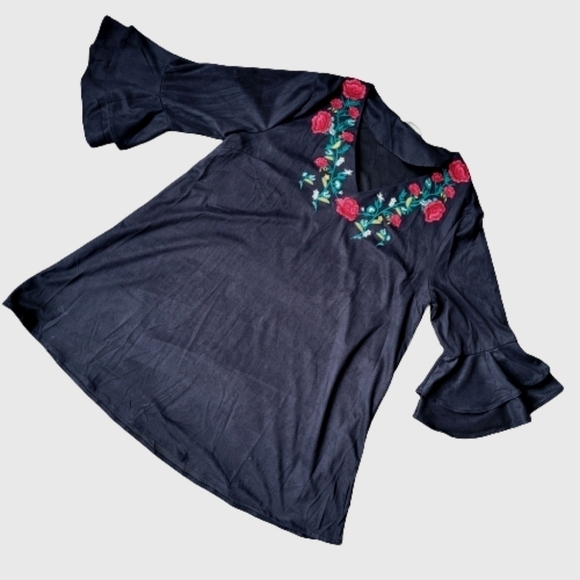 Altar'd State Embroidered Bell Sleeve Boho Dress - Picture 2 of 7